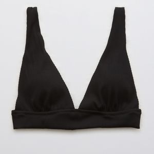 Aerie Ribbed Tie Longline Triangle Bikini Top